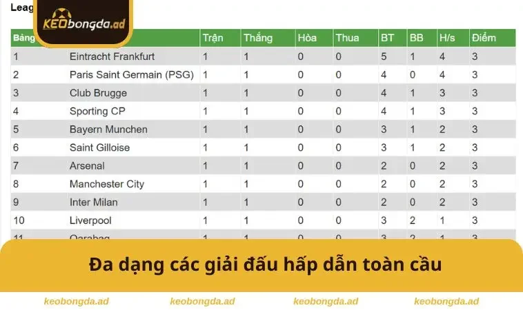 Đa dạng các giải đấu hấp dẫn toàn cầu